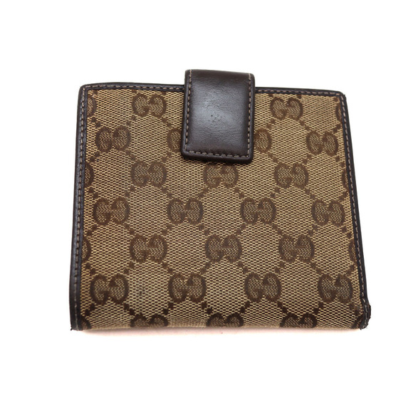Gucci Double hook Wallet Beige Brown Canvas Leather - Picture 3 of 8
